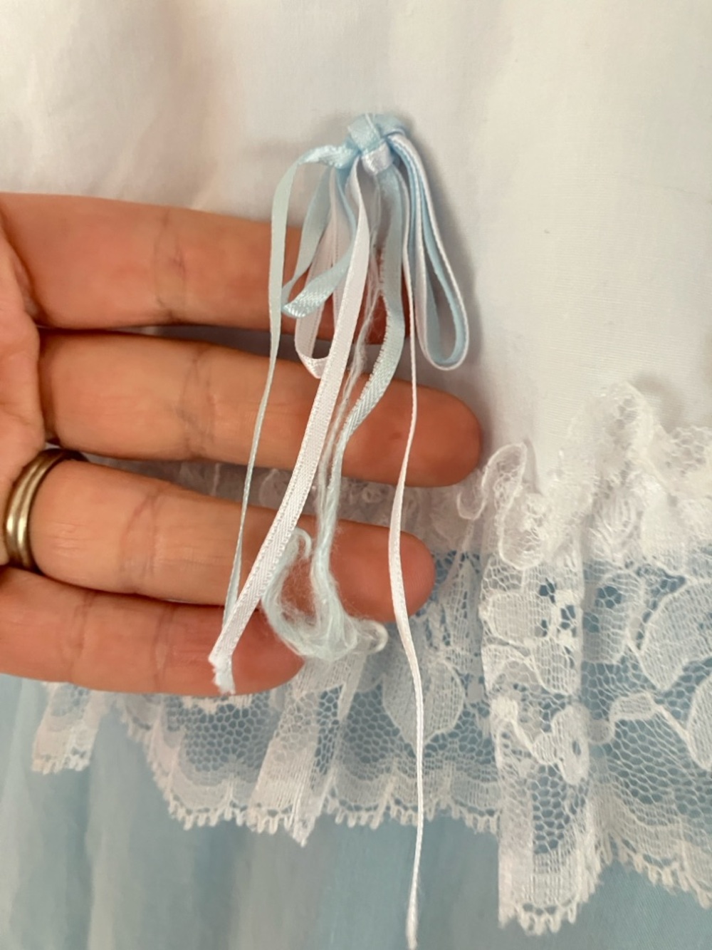 Lid'l Dolly's Girls 6x Southern Belle Light Blue Lace-Trim Dress - Picture 5 of 8